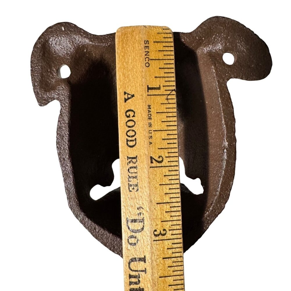 Rustic Bulldog Cast Iron Wall-Mount Bottle Opener Brown Man Cave Decor 4 Inches - Picture 2 of 10